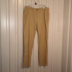 Lululemon Mens Commission Classic Tapered Golf Pants Ventilated Tan Size 36